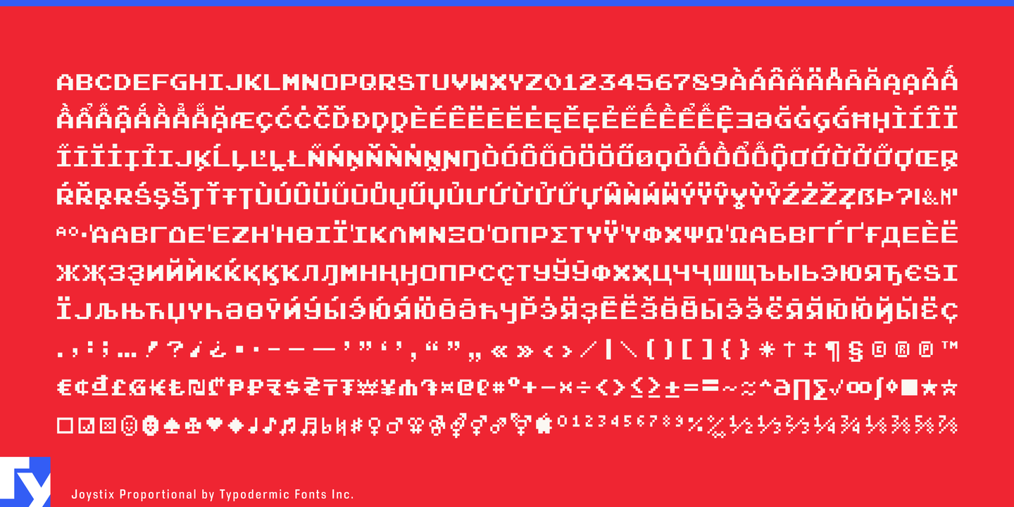 Beispiel einer Joystix Monospace-Schriftart